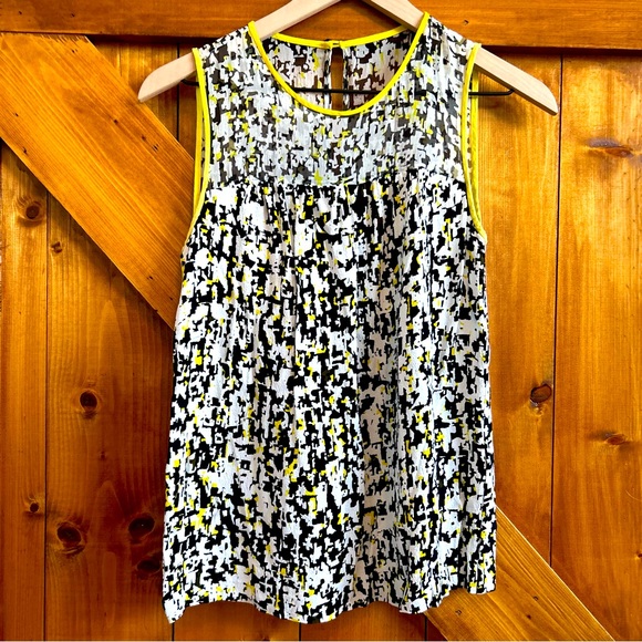 Kate Spade Mikkel Silk Sleeveless Sheer Panel Top 2 - Picture 2 of 5